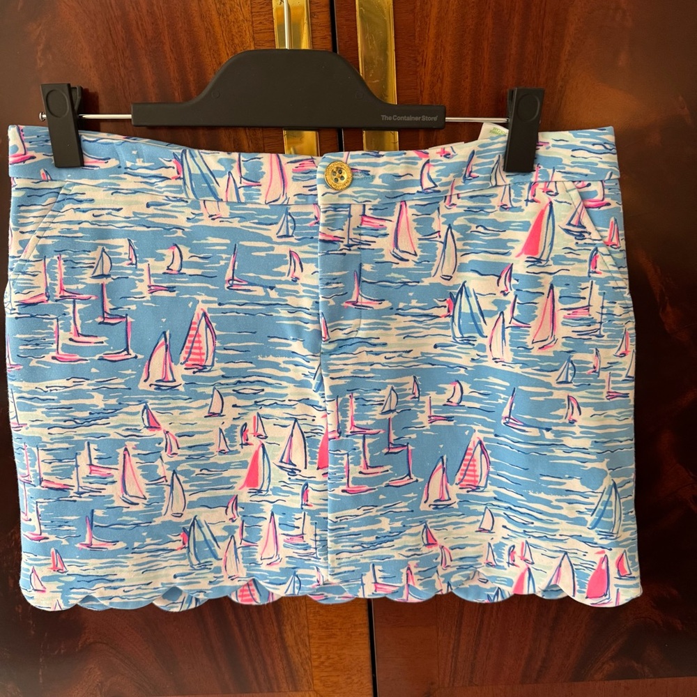 Lilly Pulitzer Colette Skort Zanzibar Blue Boatylicious Scalloped Skort - Picture 9 of 17